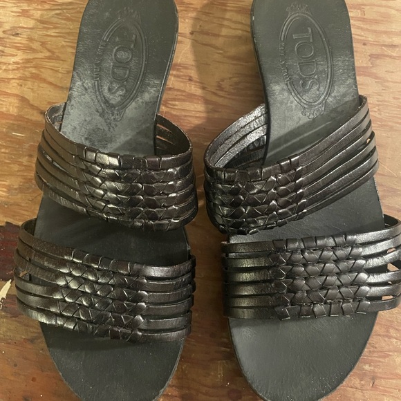 Tod's Dark Brown Leather Women's Sandals - Picture 1 of 7